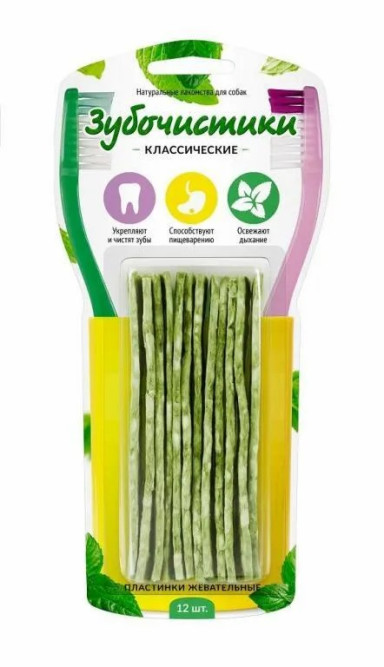 Деревенские лакомства Зубочистики пластинки жевательные для собак - 72 г