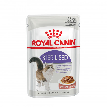 Royal Canin Sterilised паучи для стерилизованных кошек кусочки в соусе - 85 г х 24 шт