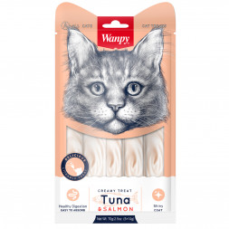 Лакомство Wanpy Cat для кошек «нежное пюре» из тунца и лосося 70 г