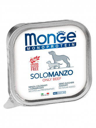 Monge Dog Monoprotein Solo влажный корм для взрослых собак с говядиной в ламистере 150 г (24 шт в уп)
