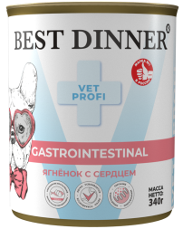 Best Dinner Exclusive Gastro Intestinal консервы для собак при проблемах пищеварения с ягненком и сердцем - 340 г х 6 шт