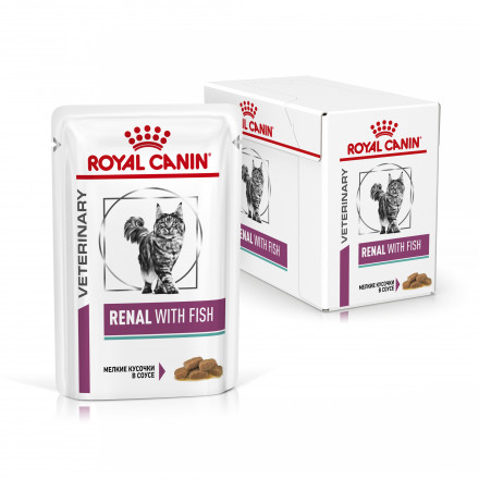 Royal Canin Renal feline with Fish pauch Диета для кошек при почечной недостаточности с рыбой - 85 г