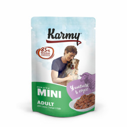 Karmy Mini Adult влажный корм для собак мелких пород, ягненок в соусе, в паучах  - 80 г х 12 шт