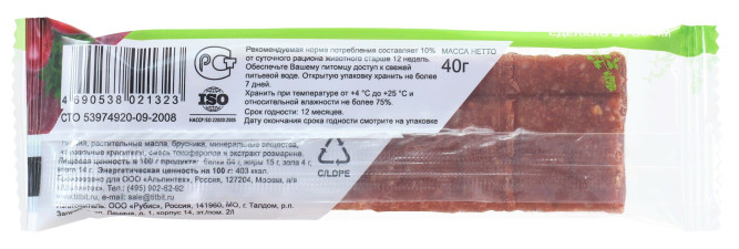 TiTBiT лакомство для собак батончик с бараниной и брусникой - 40 г