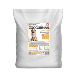 Зоогурман Sensitive сухой корм для взрослых собак мелких и средних пород при чувствительном пищеварении с лососем и рисом - 10 кг