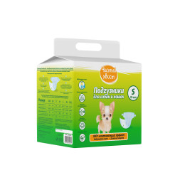 Чистый хвост подгузники для собак и кошек, S 3-6 кг, 10 шт