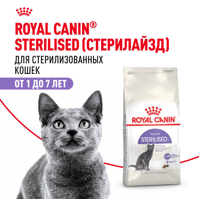Royal Canin Sterilised 37 сухой корм для взрослых стерилизованных кошек - 10 кг
