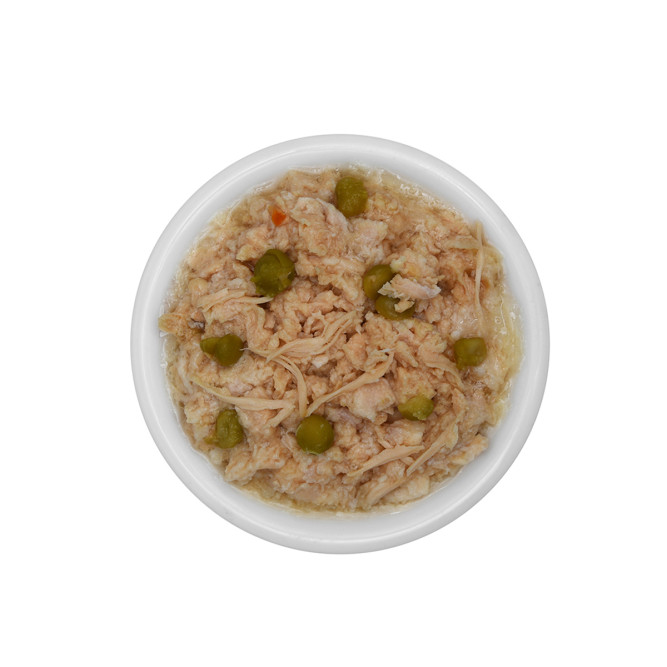 Almo Nature HFC Complete Chicken and Green Peas влажный корм для взрослых кошек и котят с 3-х месяцев, с курицей и зеленым горошком, в консервах - 100 г х 12 шт