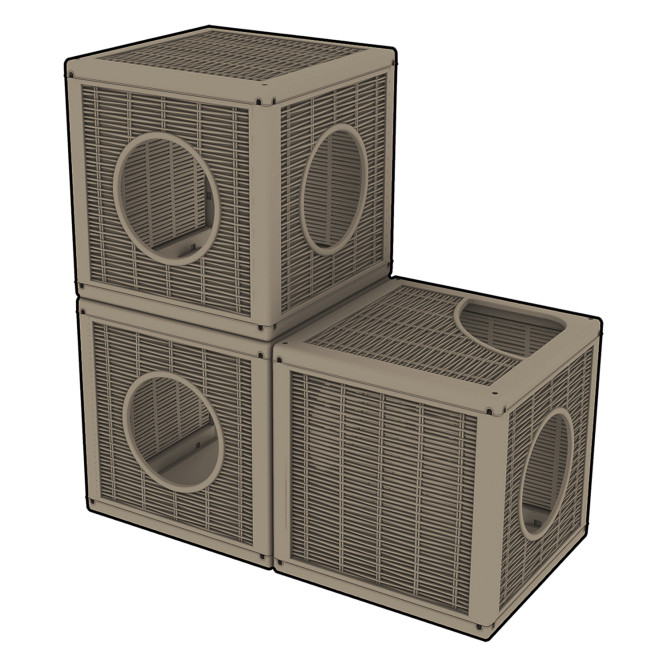 BAMA PET QUBLO домик для кошек, 35x35x35 см, бежевый