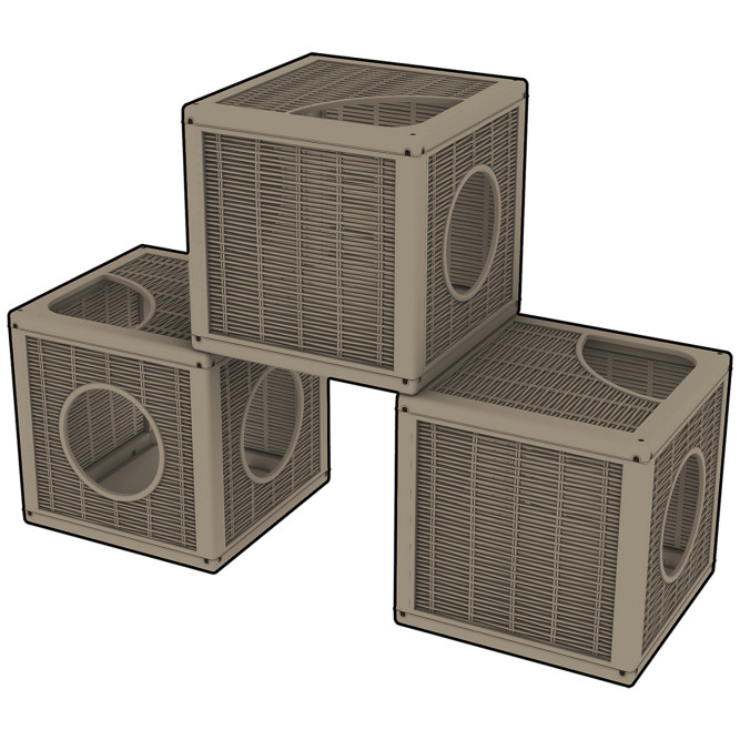 BAMA PET QUBLO домик для кошек, 35x35x35 см, бежевый