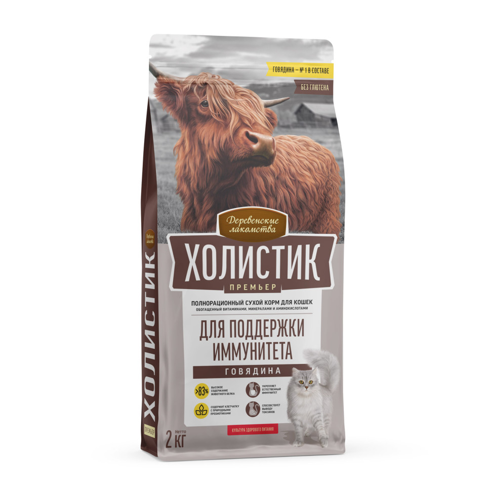 Деревенские лакомства Холистик Премьер сухой корм для кошек, для ...