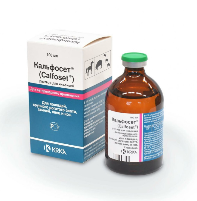 Кальфосет комплекс витаминов для животных, раствор для инъекций - 100 мл