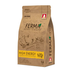 Зоогурман Ferma High Energy сухой корм для взрослых собак мелких и средних пород, с индейкой, телятиной и ягненком - 1,5 кг