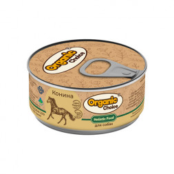 Organic Сhoice влажный корм для взрослых собак 100% конина в консервах - 100 г х 24 шт