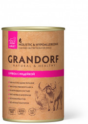 Grandorf buffalo With Turkey влажный корм для собак всех пород, буйвол с индейкой - 400 г х 12 шт