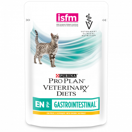 Pro Plan Veterinary diets EN St/Ox Gastrointestinal влажный корм для взрослых кошек при расстройствах пищеварения с курицей - 85 г х 10 шт