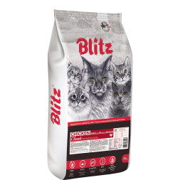Blitz сухой корм для взрослых кошек с курицей - 10 кг