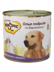 Мнямс влажный корм Олья Подрида по-Барселонски для взрослых собак с мясным ассорти и морковью в консервах - 600 г (6 шт в уп)
