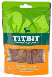 TiTBiT лакомство для собак мелких пород ломтики говяжьи - 50 г