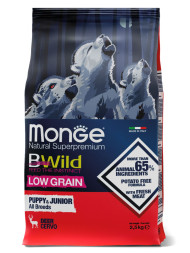 Monge Dog BWild Low Grain Puppy сухой низкозерновой корм для щенков всех пород с мясом оленя 2,5 кг