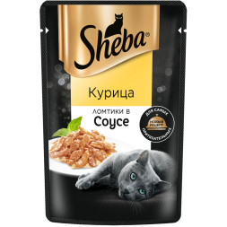Sheba влажный корм для кошек ломтики с курицей, в соусе, в паучах - 75 г х 28 шт