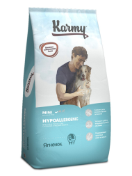 Karmy Hypoallergenic Mini полнорационный сухой корм для взрослых собак мелких пород, склонных к пищевой аллергии, с ягненком - 10 кг