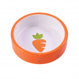 КерамикАрт миска керамическая для грызунов с морковкой оранжевая 70 мл