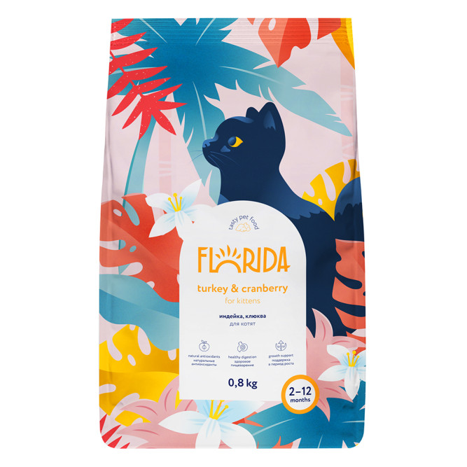 Florida сухой корм для котят с индейкой и клюквой - 800 г