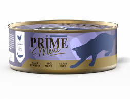 Prime Meat влажный корм для взрослых кошек филе курицы с тунцом, в желе, в консервах - 100 г х 12 шт