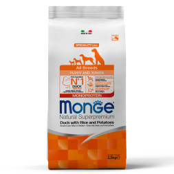 Monge Dog Speciality Line Monoprotein сухой корм для щенков всех пород с уткой, рисом и картофелем - 2,5 кг