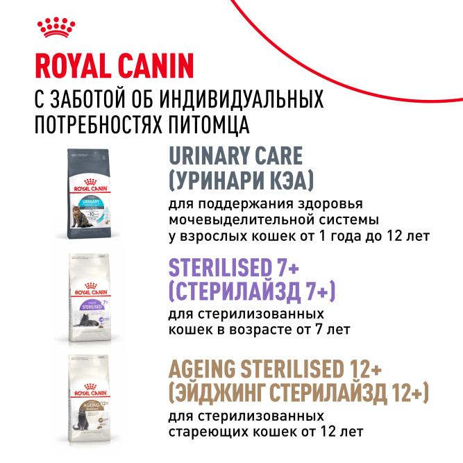 Royal Canin Sterilised 37 сухой корм для Кастрированных котов и Стерилизованных кошек - 4 кг
