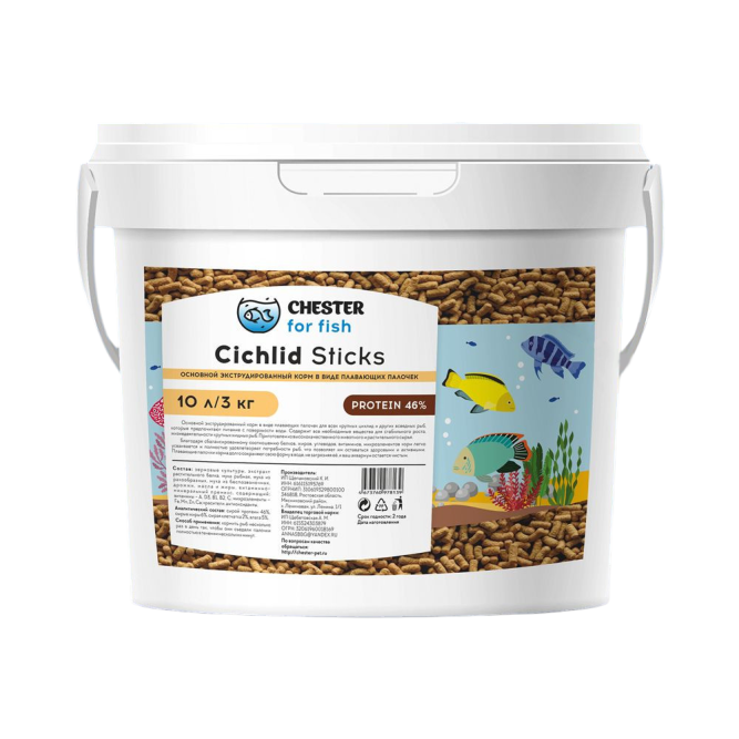 Chester Cichlid Sticks корм для цихлид в палочках - 3 кг