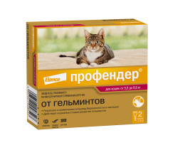 Bayer Профендер капли от глистов для кошек весом от 5 кг до 8 кг - 2 пипетки