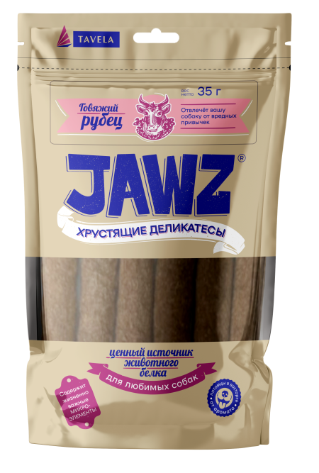 JAWZ Хрустящие Деликатесы лакомство для собак, говяжий рубец - 35 г