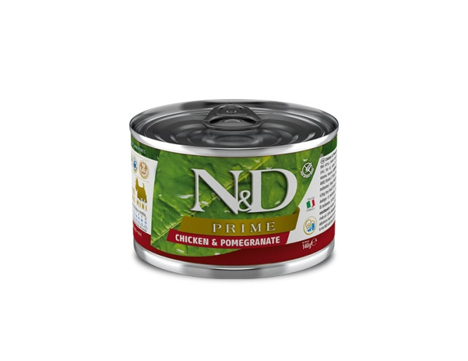 Farmina N&amp;D Prime Dog Mini влажный беззерновой корм для взрослых собак мелких пород с курицей и гранатом - 140 г (6 шт в уп)