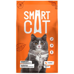Smart Cat сухой корм для взрослых кошек, с индейкой - 1,4 кг
