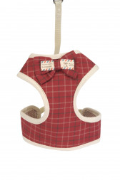 Camon шлейка для собак с поводком "Scottish red", красная, размер S