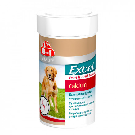 8 в 1 Excel кальций 155 таб. для обеспечения здоровья суставов и подвижности вашей собаки.