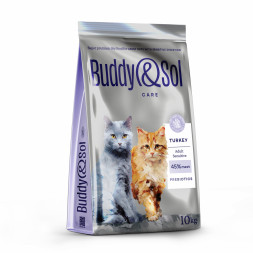 Buddy&Sol Care Sensitive сухой корм для взрослых кошек с чувствительным пищеварением с индейкой - 10 кг