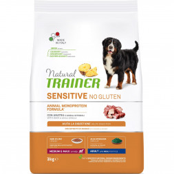 Trainer Natural Dog Sensitive Adult Medium&amp;Maxi сухой безглютеновый корм для взрослых собак средних и крупных пород с чувствительным пищеварением с уткой - 3 кг
