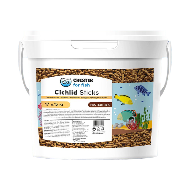 Chester Cichlid Sticks корм для цихлид в палочках - 5 кг
