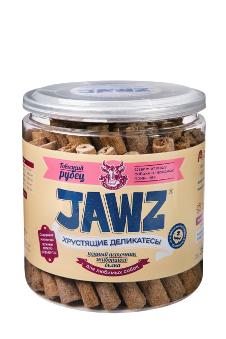 JAWZ Хрустящие Деликатесы лакомство для собак, говяжий рубец - 350 г