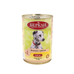 Беркли №1 влажный корм для взрослых собак и щенков, ягненок с рисом - 400 г x 6 шт
