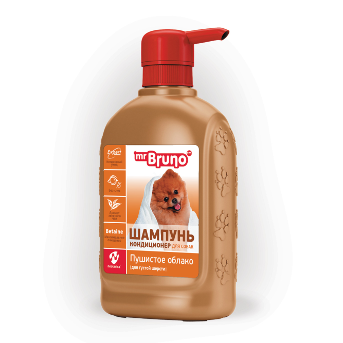 Mr. Bruno "Пушистое облако" шампунь-кондиционер для густой, загрязненной шерсти для собак - 350 мл