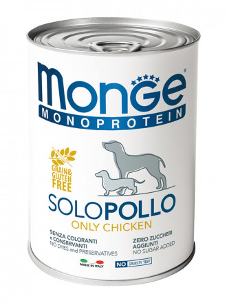 Monge Dog Monoprotein Solo влажный корм для взрослых собак c курицей в консервах 400 г (24 шт в уп)