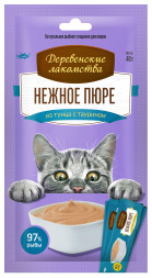 Деревенские лакомства для кошек Нежное пюре из тунца - 40 г