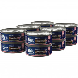 Brit Premium by Nature консервы для кошек с чувствительным пищеварением с индейкой - 100 г х 12 шт
