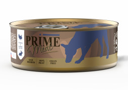Prime Meat влажный корм для взрослых собак филе индейки с кроликом, в желе, в консервах - 325 г х 4 шт