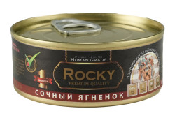 Rocky влажный монобелковый корм для взрослых собак с сочным ягненком, в консервах - 100 г х 24 шт