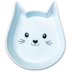 Mr.Kranch миска керамическая для кошек Мордочка кошки, 200 мл, белая